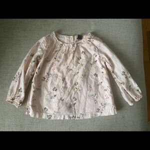 Baby Gap size 2t floral‎ bird 100% cotton top